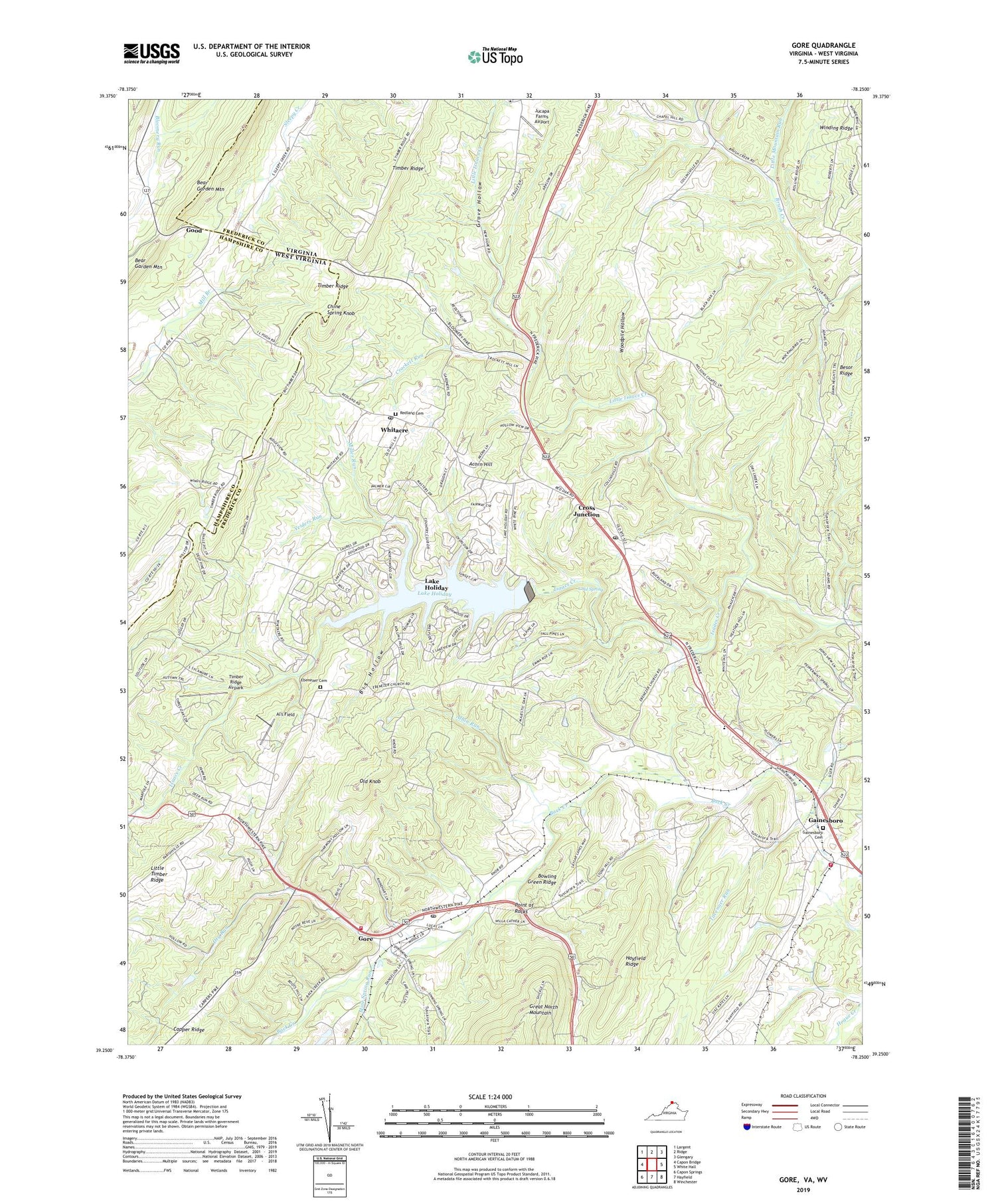 Gore Virginia US Topo Map Image