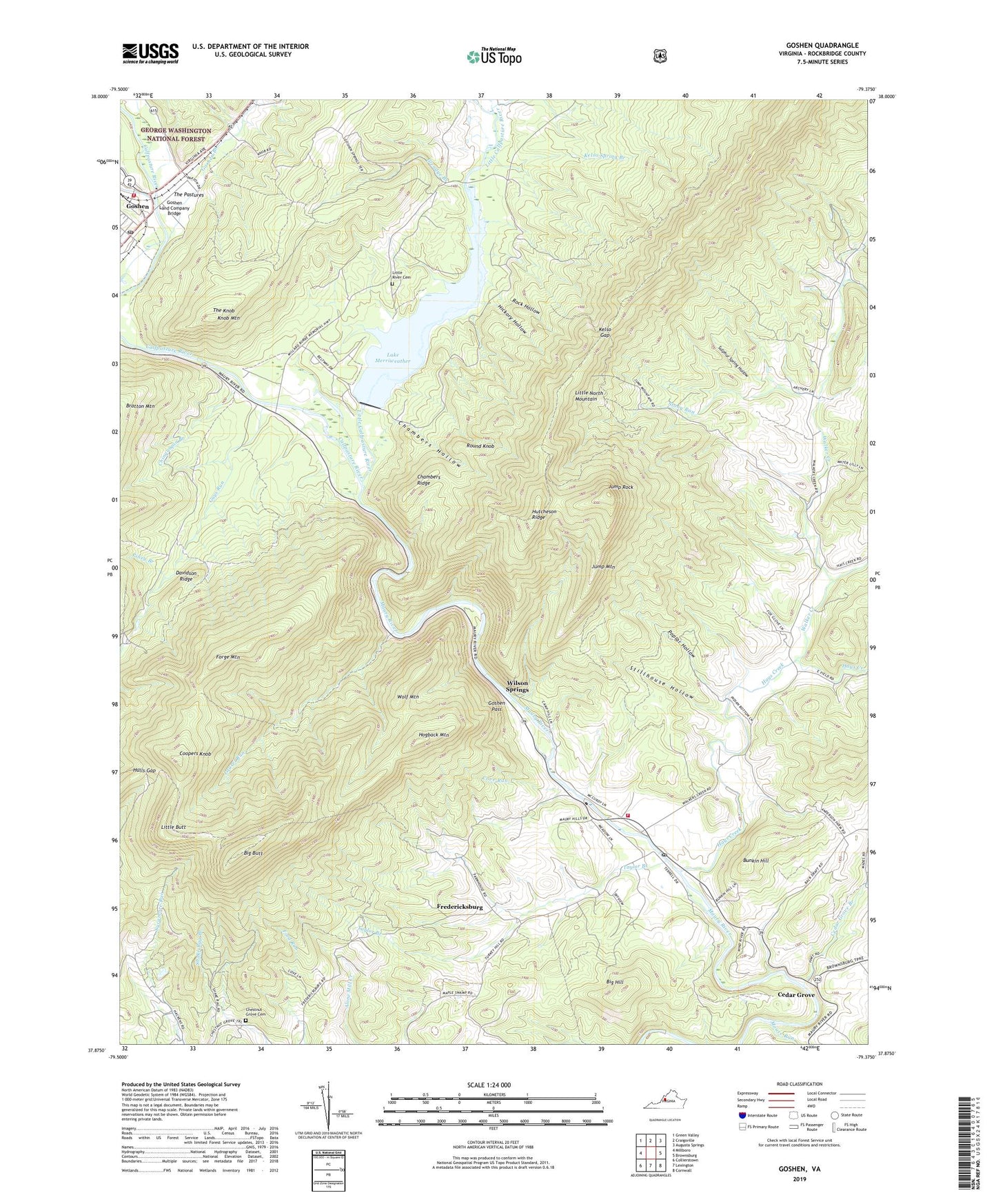 Goshen Virginia US Topo Map Image