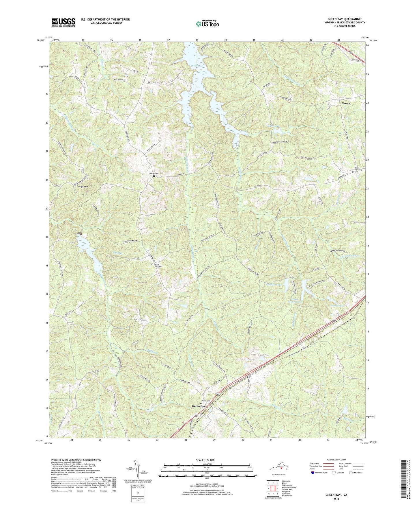Green Bay Virginia US Topo Map Image