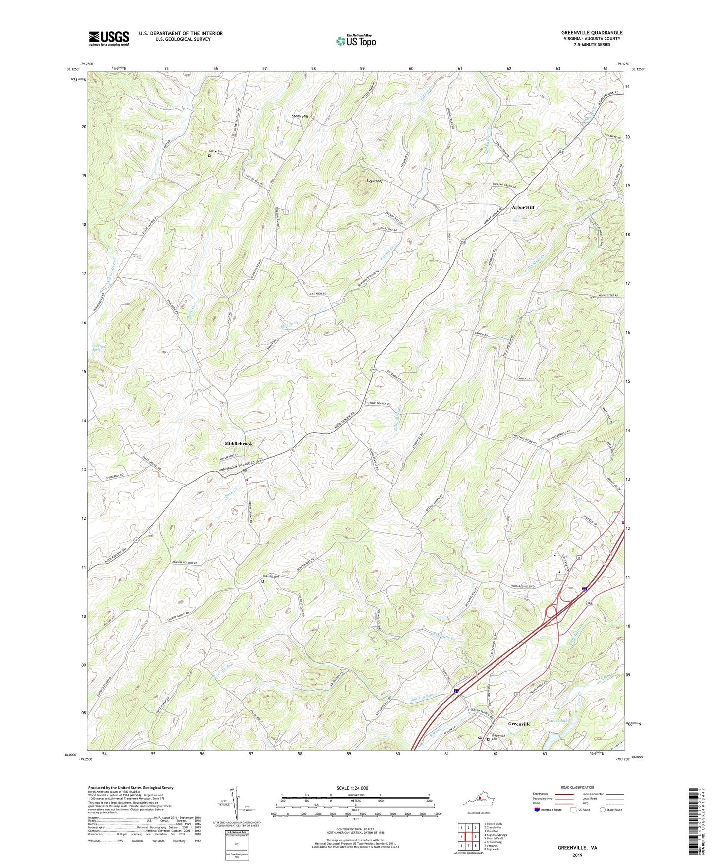 Greenville Virginia US Topo Map Image