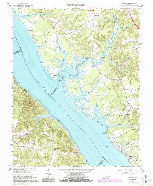 Classic USGS Gressitt Virginia 7.5'x7.5' Topo Map Image