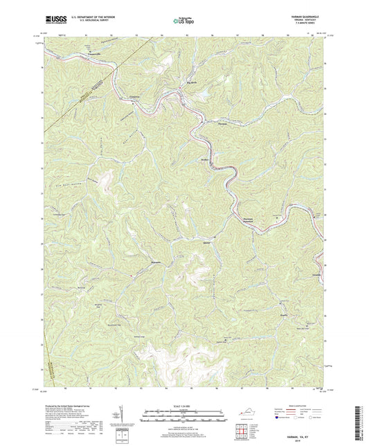 Harman Virginia US Topo Map Image