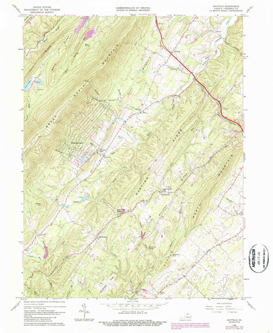 Classic USGS Hayfield Virginia 7.5'x7.5' Topo Map Image