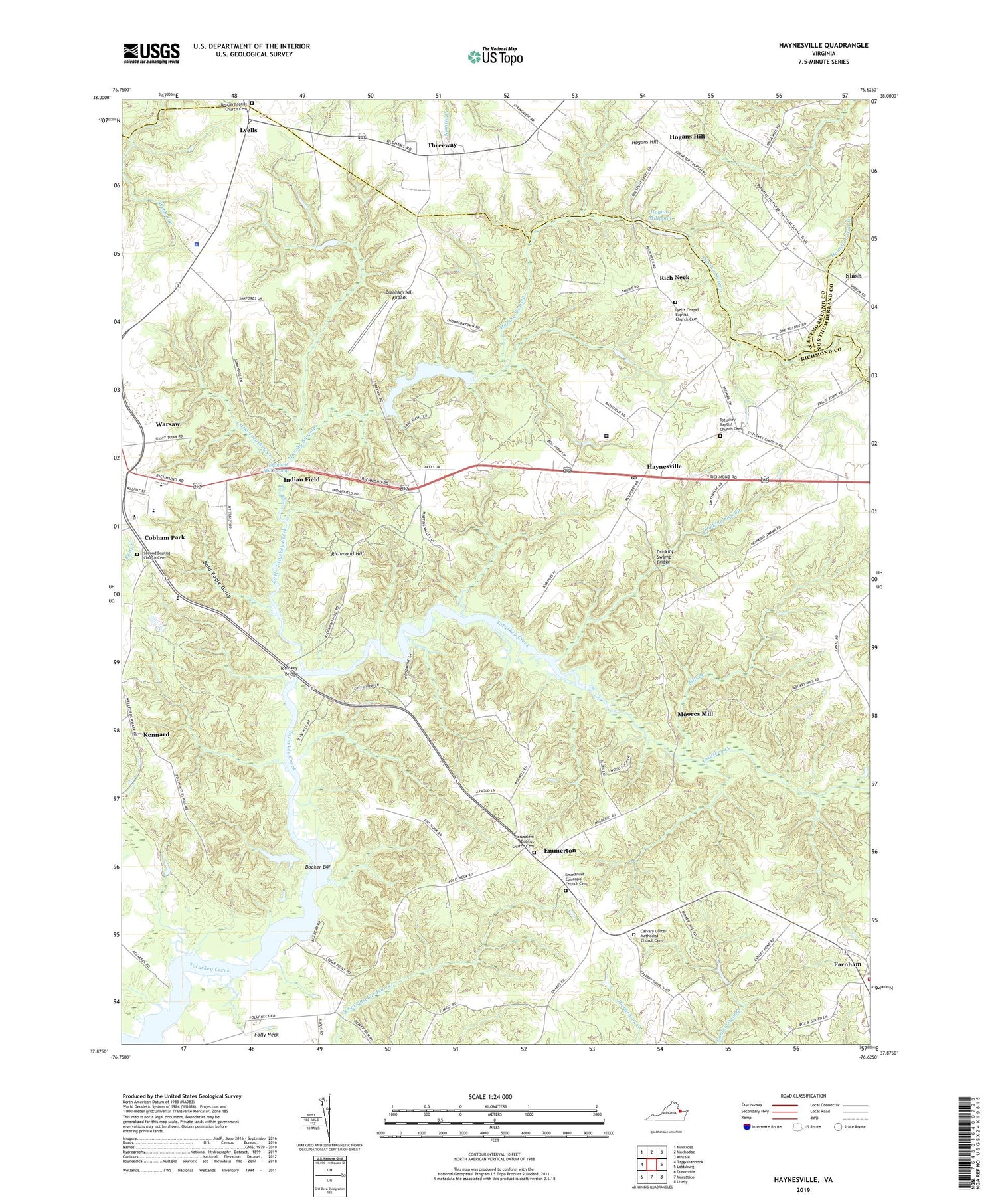 Haynesville Virginia US Topo Map Image