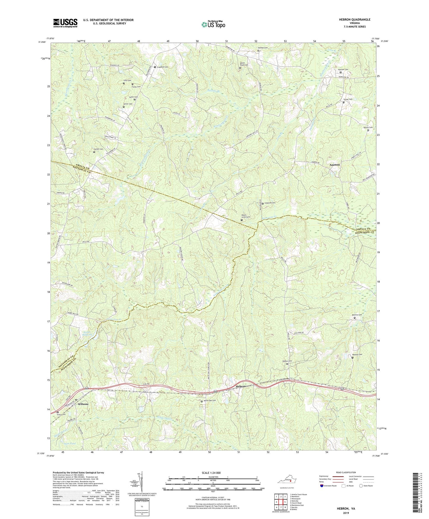 Hebron Virginia US Topo Map Image