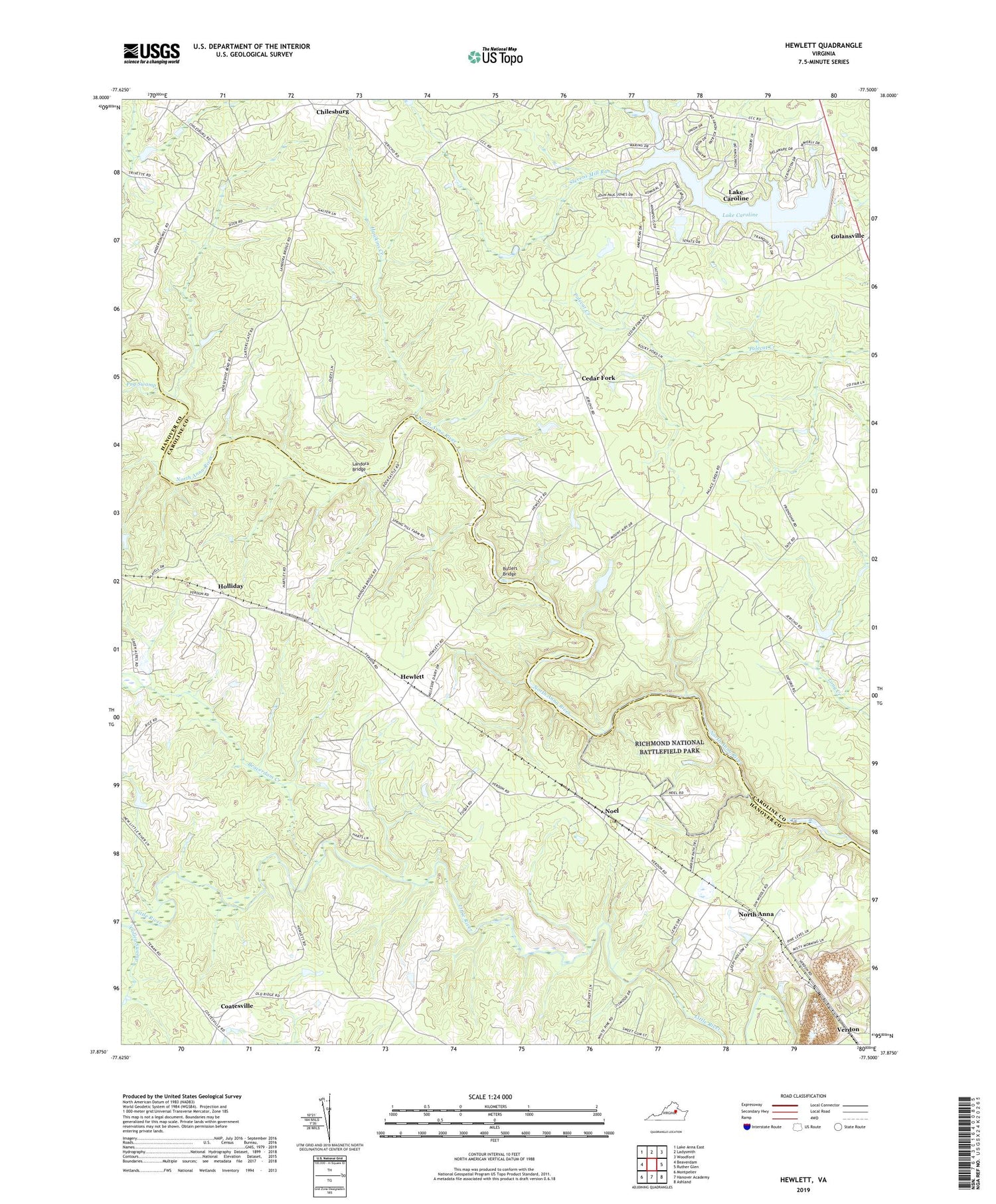 Hewlett Virginia US Topo Map Image