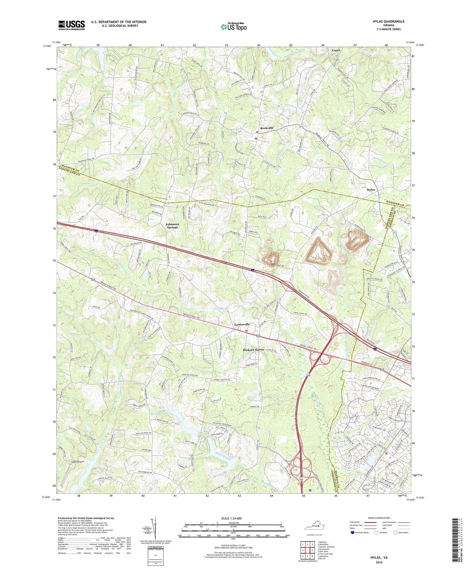 Hylas Virginia US Topo Map Image