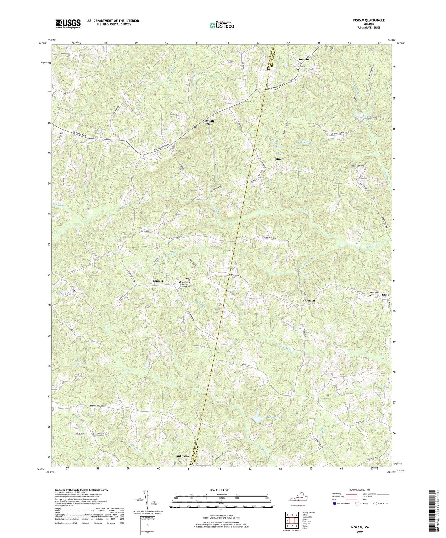 Ingram Virginia US Topo Map Image