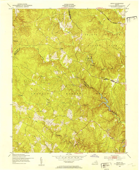 USGS Classic Joplin Virginia 7.5'x7.5' Topo Map Image