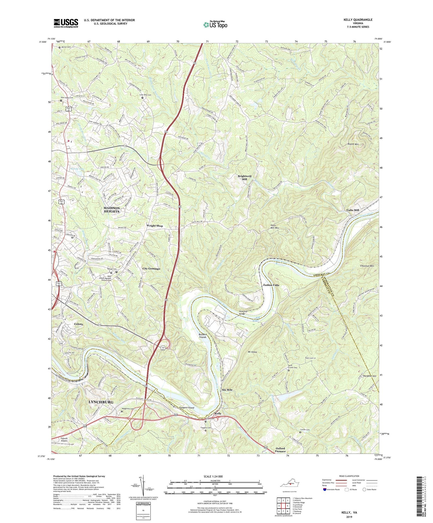 Kelly Virginia US Topo Map Image