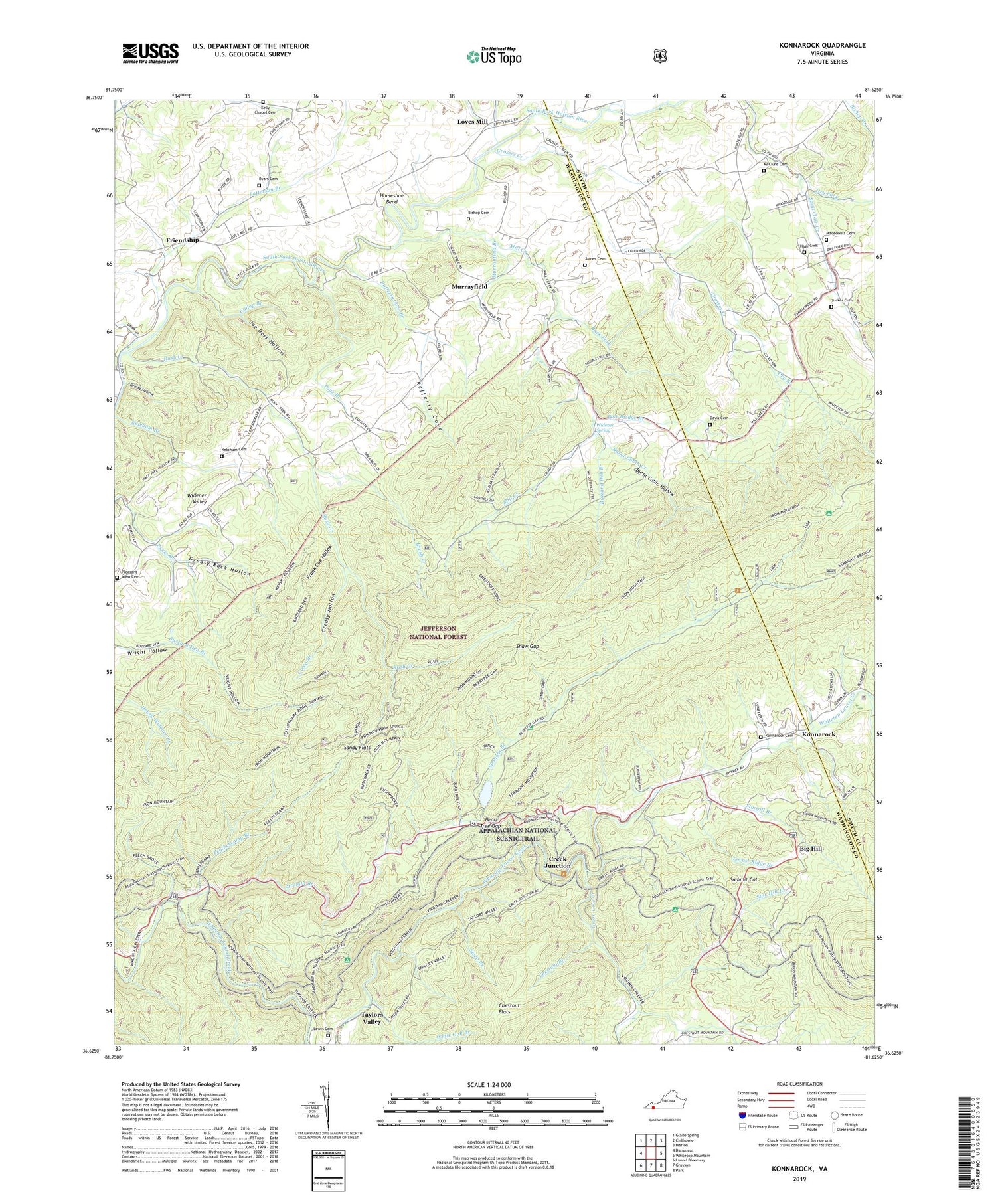 Konnarock Virginia US Topo Map Image
