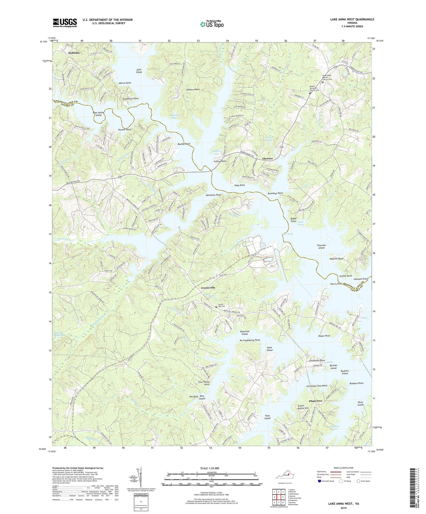 Lake Anna West Virginia US Topo Map Image