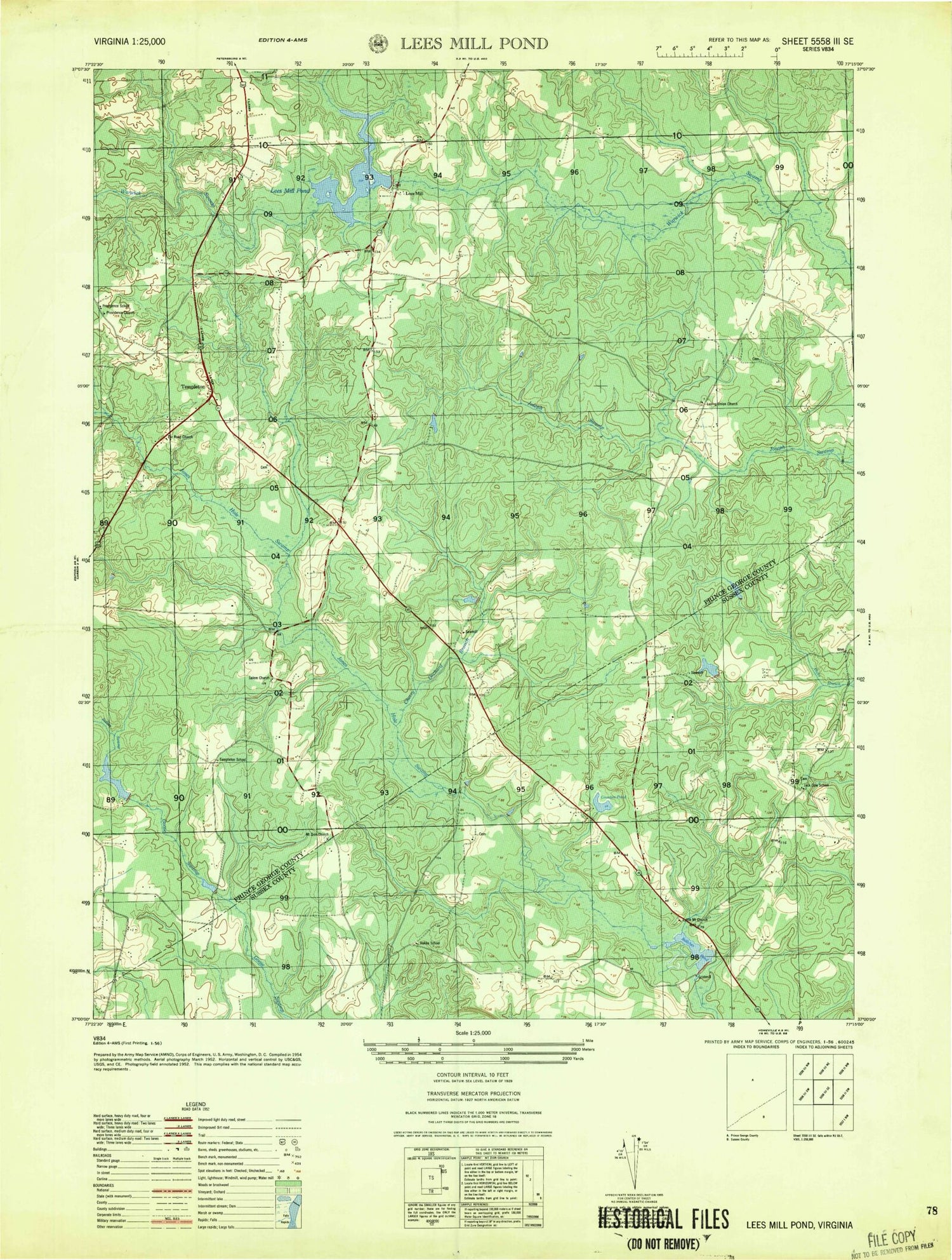 Classic USGS Templeton Virginia 7.5'x7.5' Topo Map Image