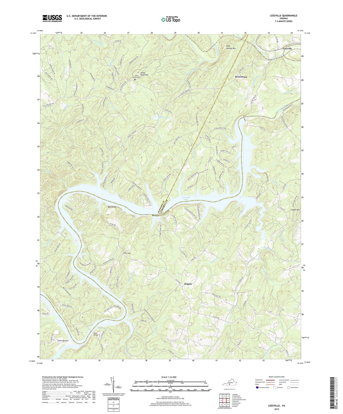 Leesville Virginia US Topo Map Image