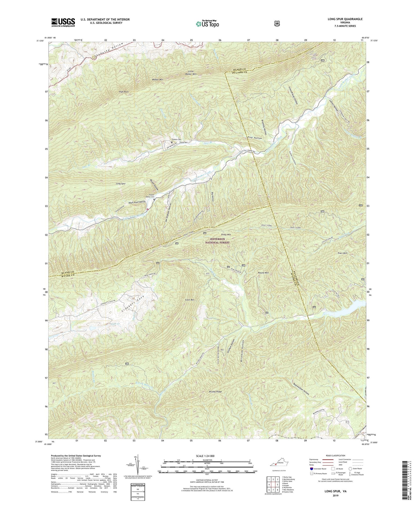 Long Spur Virginia US Topo Map Image