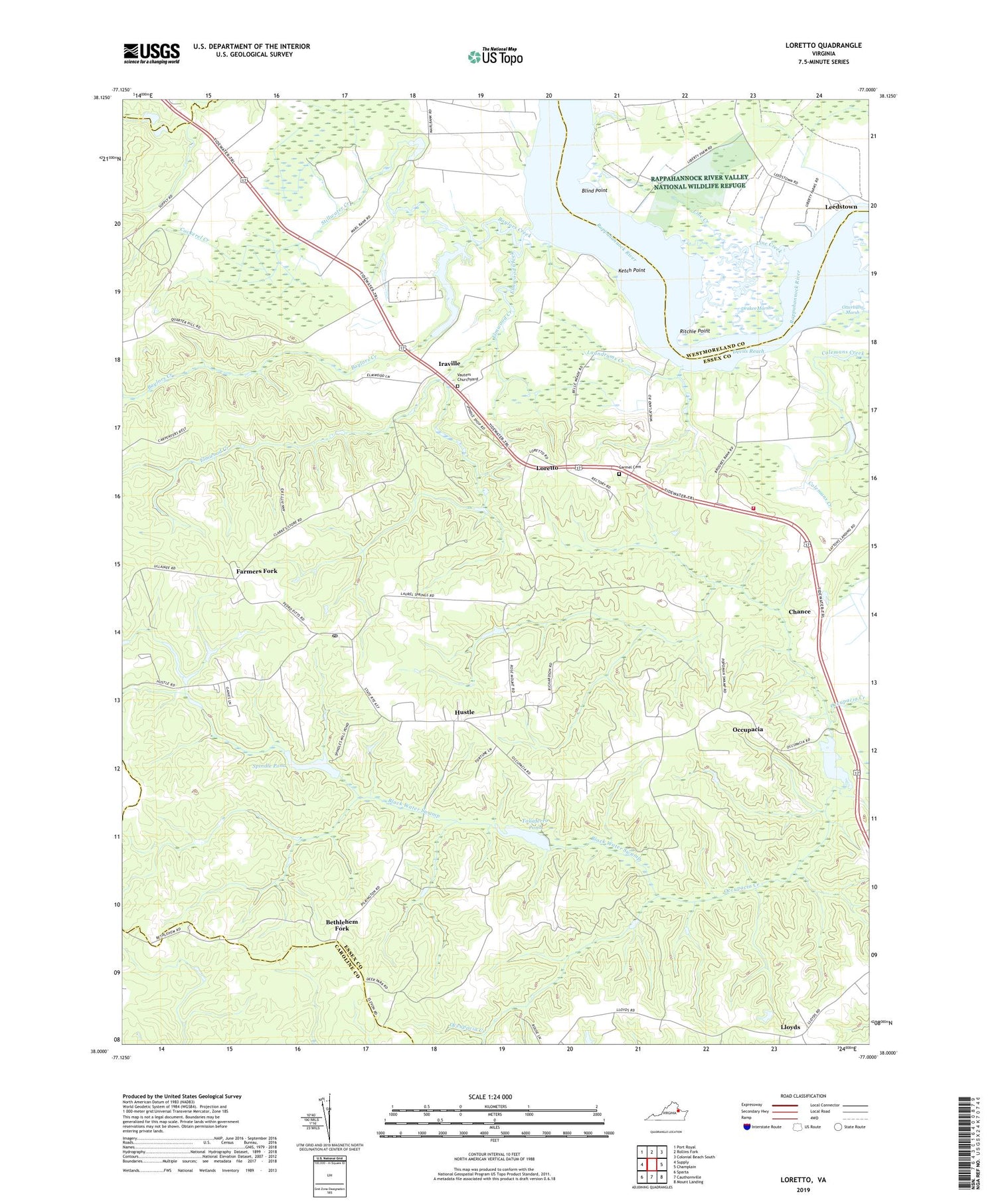 Loretto Virginia US Topo Map Image