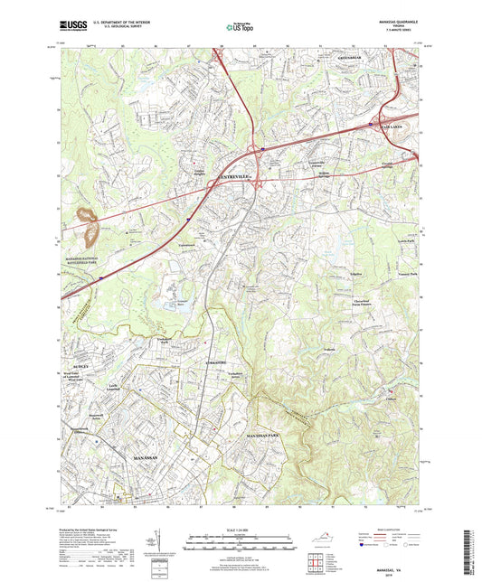 Manassas Virginia US Topo Map Image