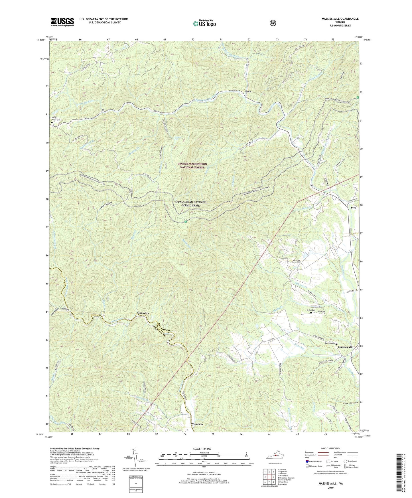 Massies Mill Virginia US Topo Map Image