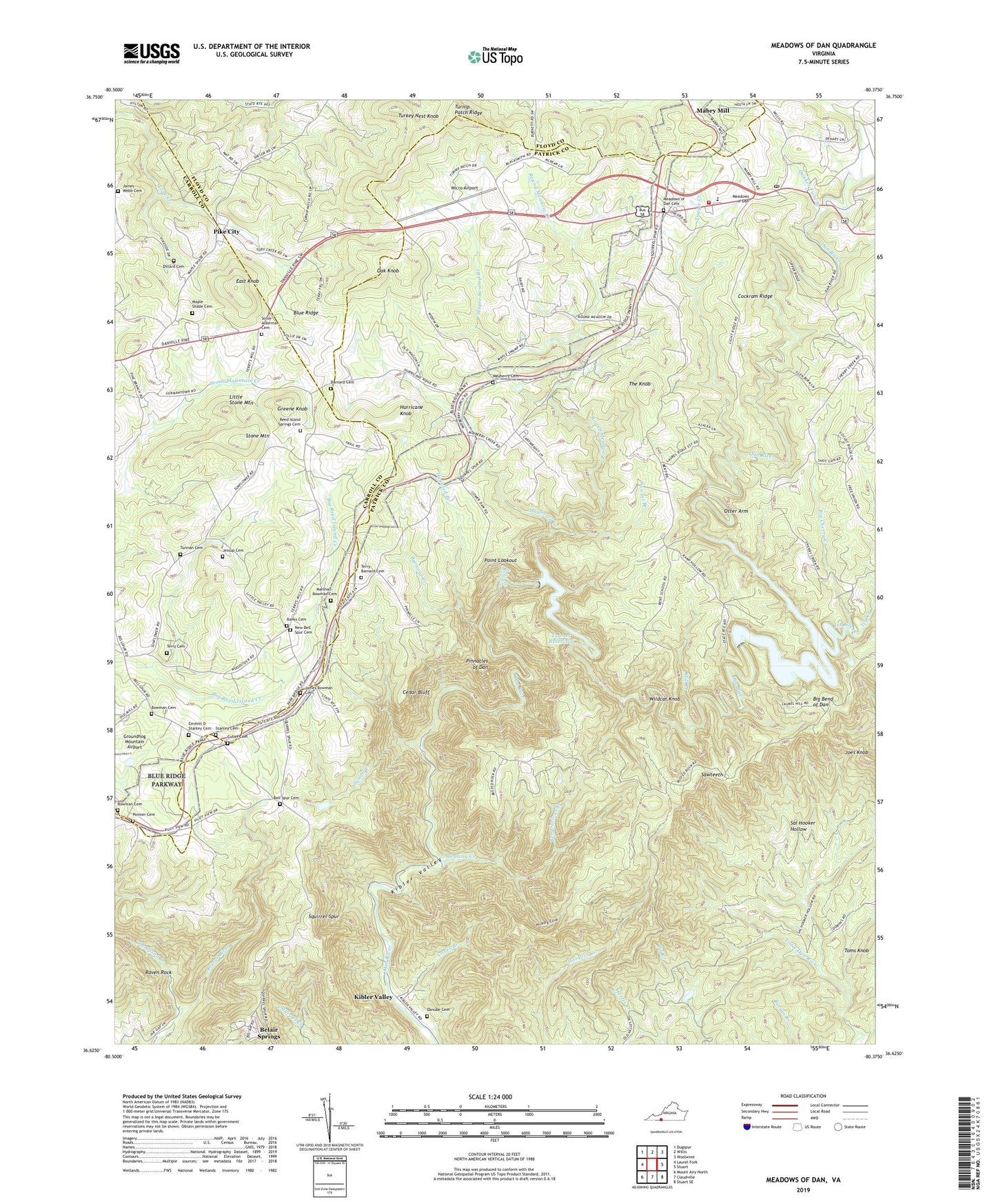 Meadows of Dan Virginia US Topo Map Image