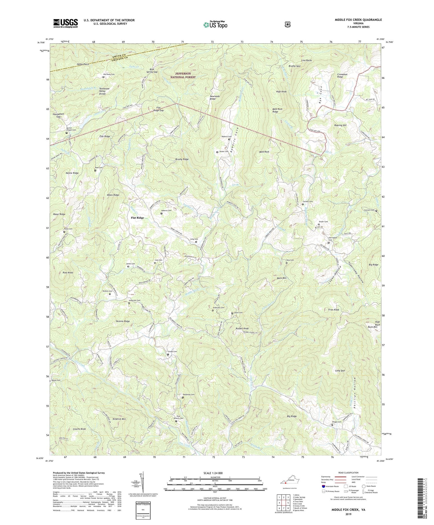 Middle Fox Creek Virginia US Topo Map Image