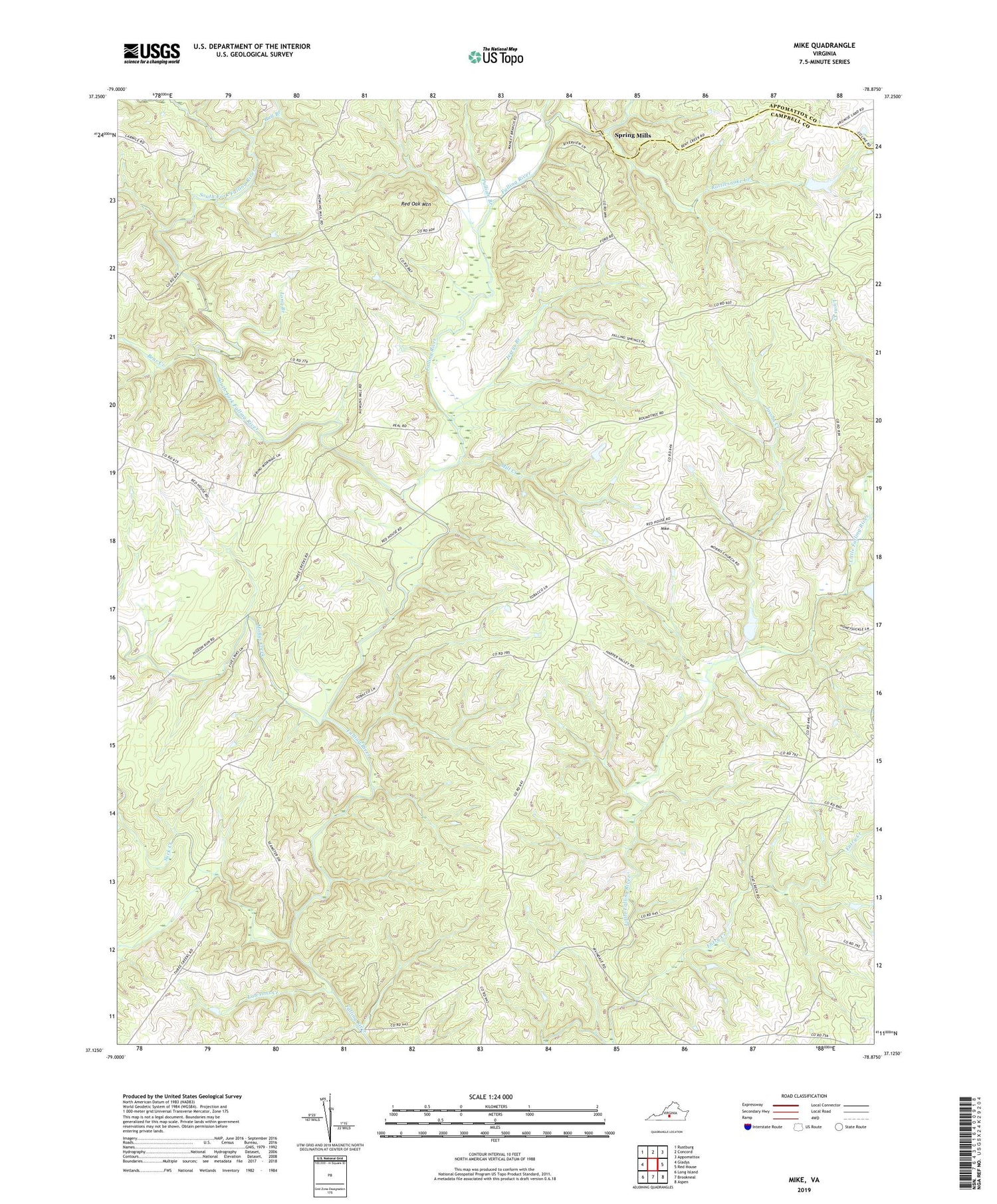 Mike Virginia US Topo Map Image