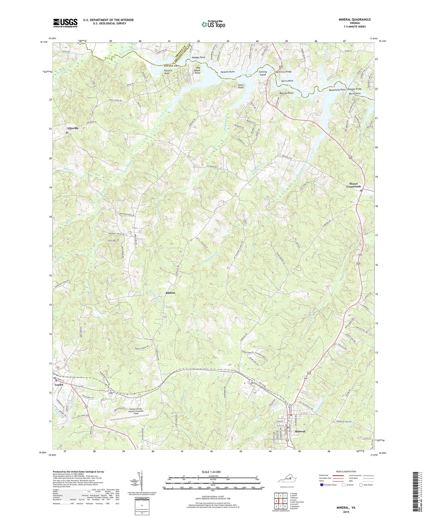 Mineral Virginia US Topo Map Image