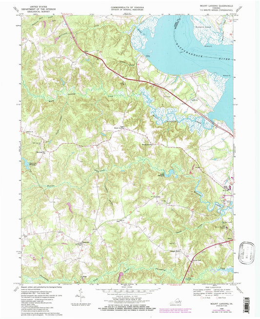 Classic USGS Mount Landing Virginia 7.5'x7.5' Topo Map Image