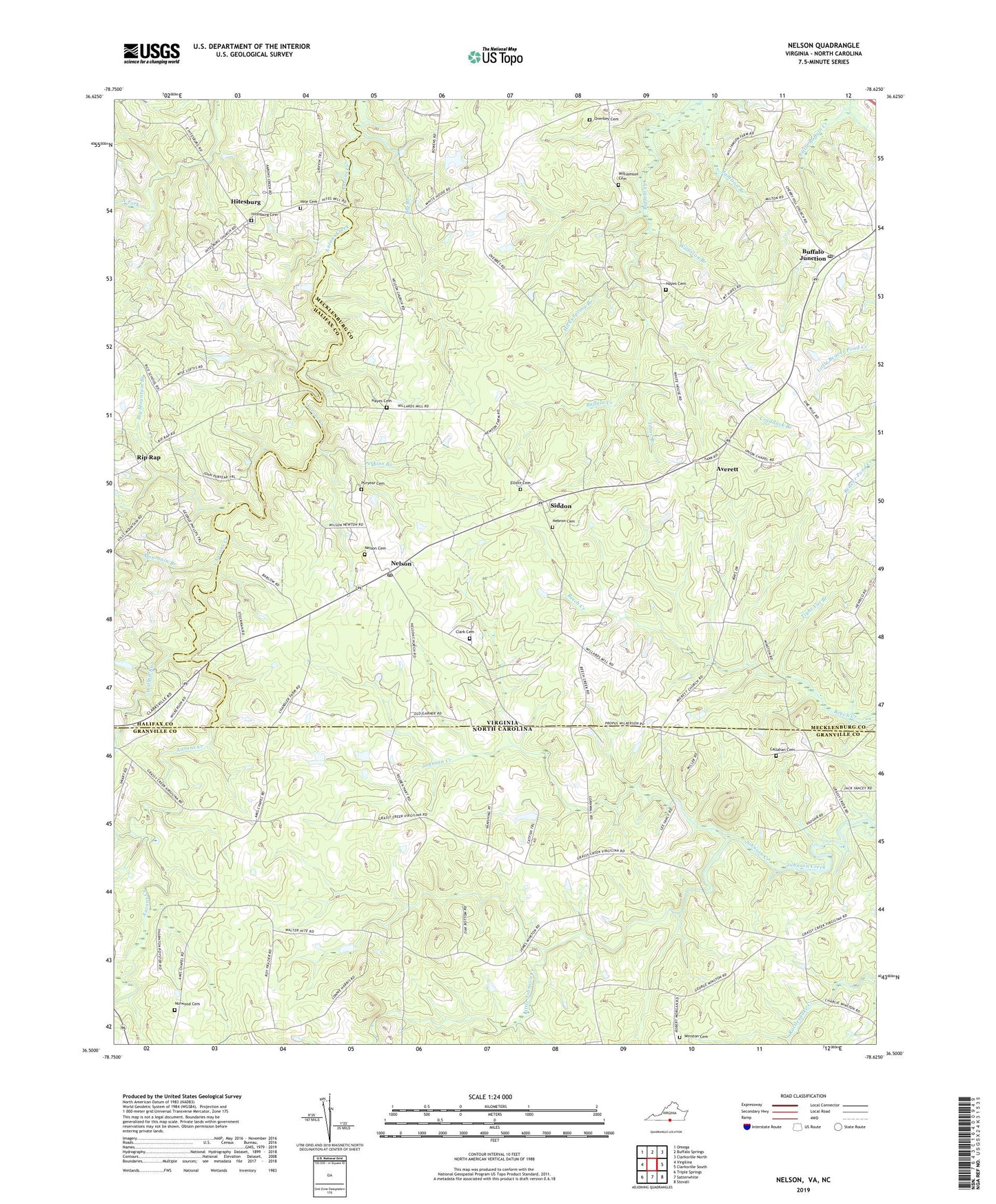 Nelson Virginia US Topo Map Image