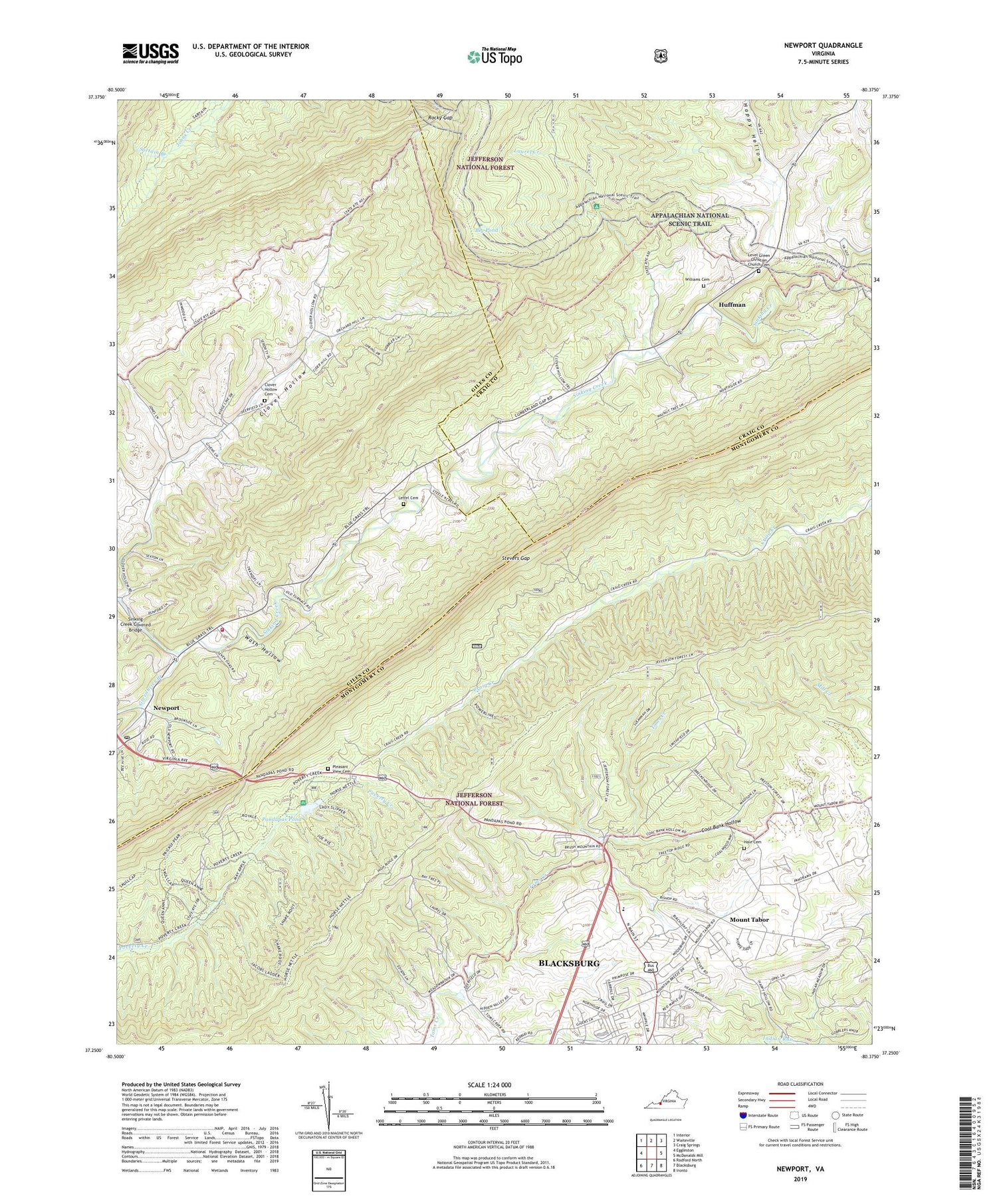 Newport Virginia US Topo Map Image