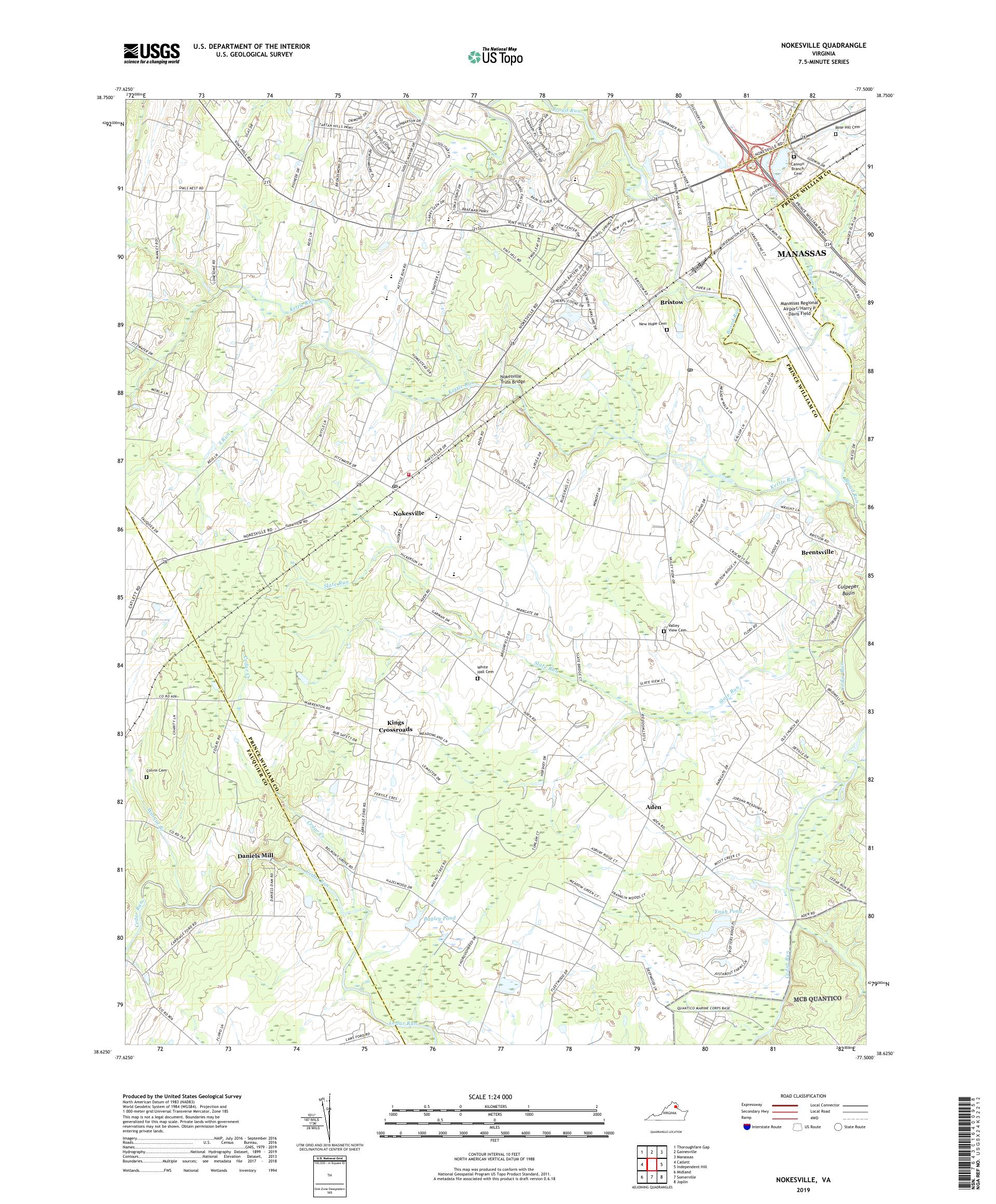 Nokesville Virginia US Topo Map – MyTopo Map Store