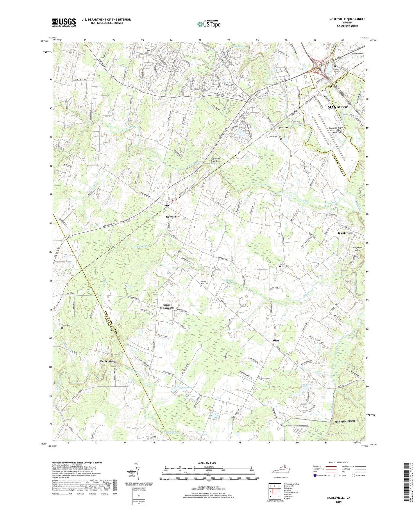 Nokesville Virginia US Topo Map Image