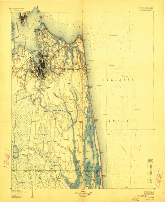 Historic 1902 Norfolk Virginia 30'x30' Topo Map Image