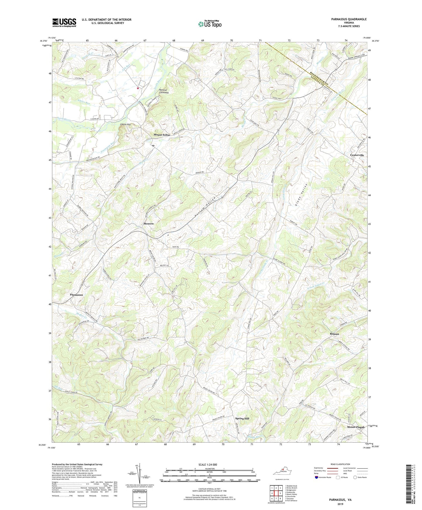 Parnassus Virginia US Topo Map Image