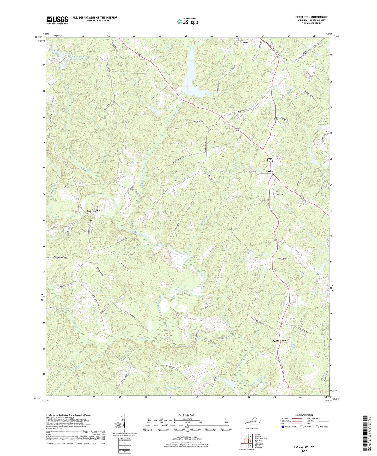 Pendleton Virginia US Topo Map Image