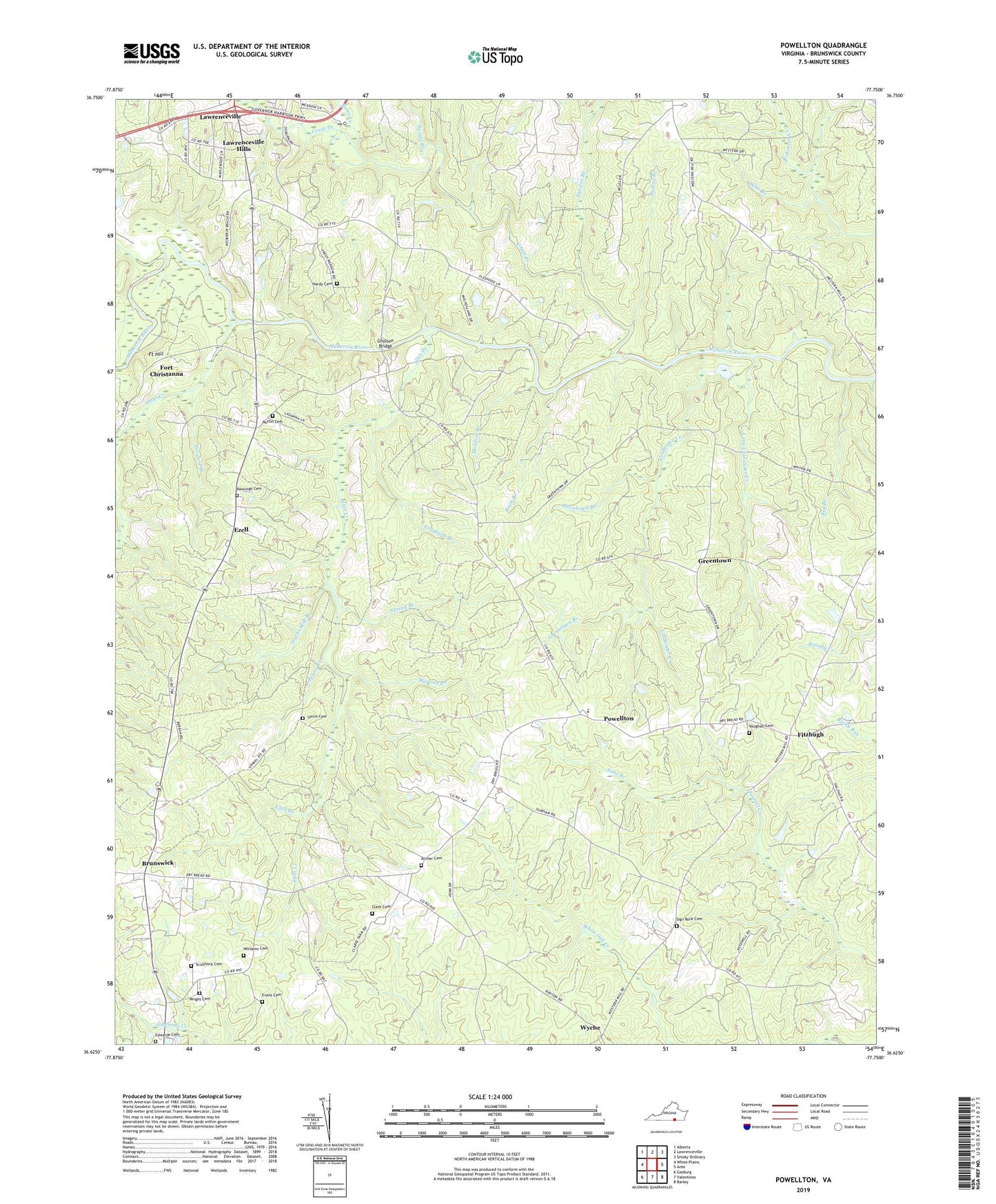 Powellton Virginia US Topo Map Image