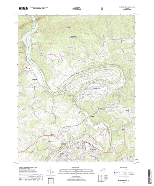 Radford North Virginia US Topo Map Image