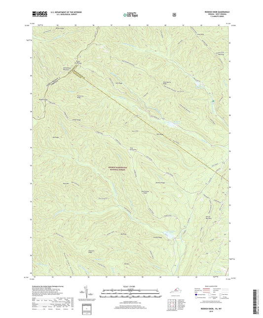 Reddish Knob Virginia US Topo Map Image