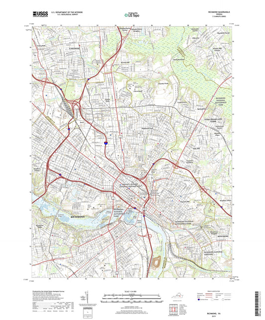 Richmond Virginia US Topo Map Image