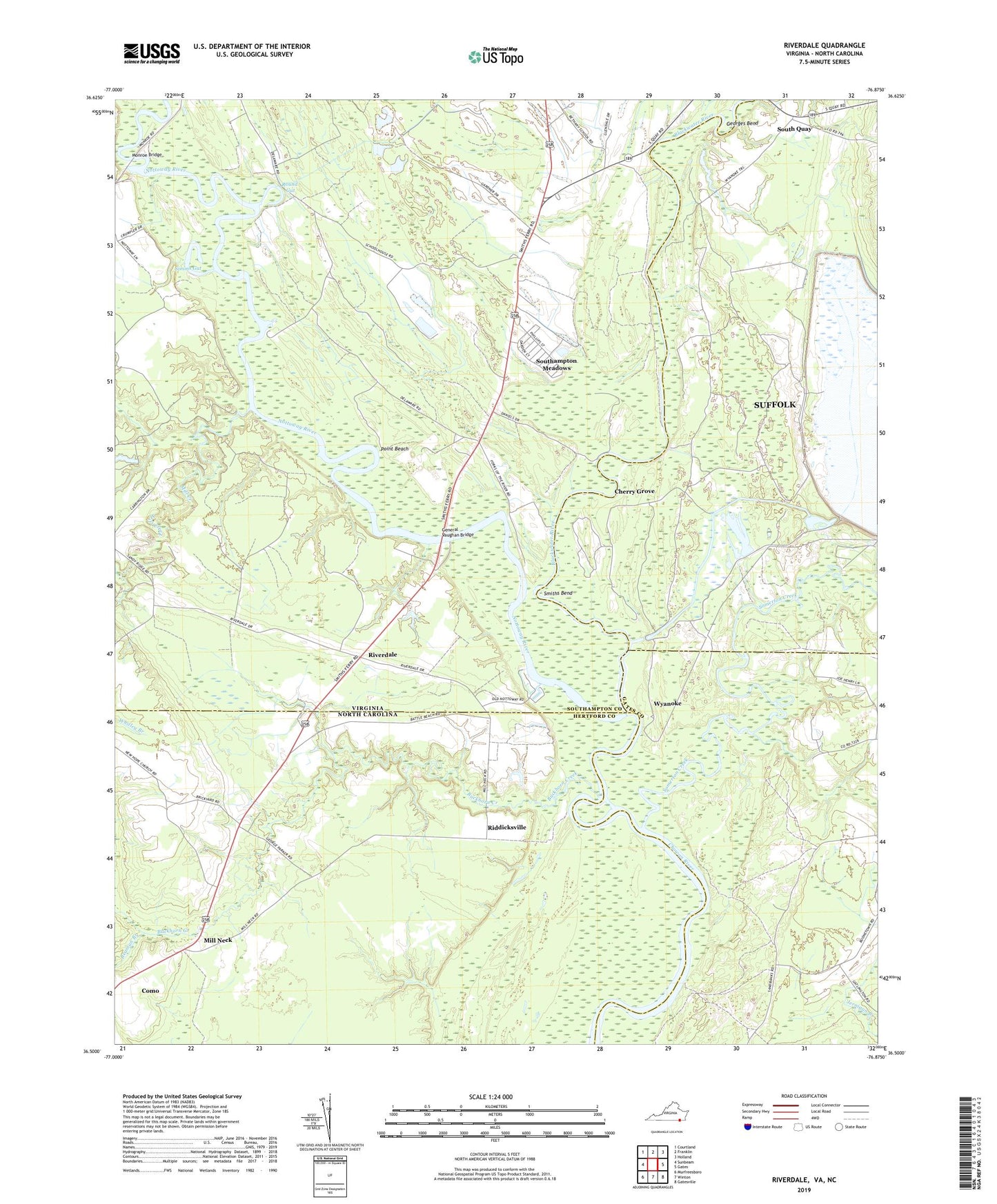 Riverdale Virginia US Topo Map Image