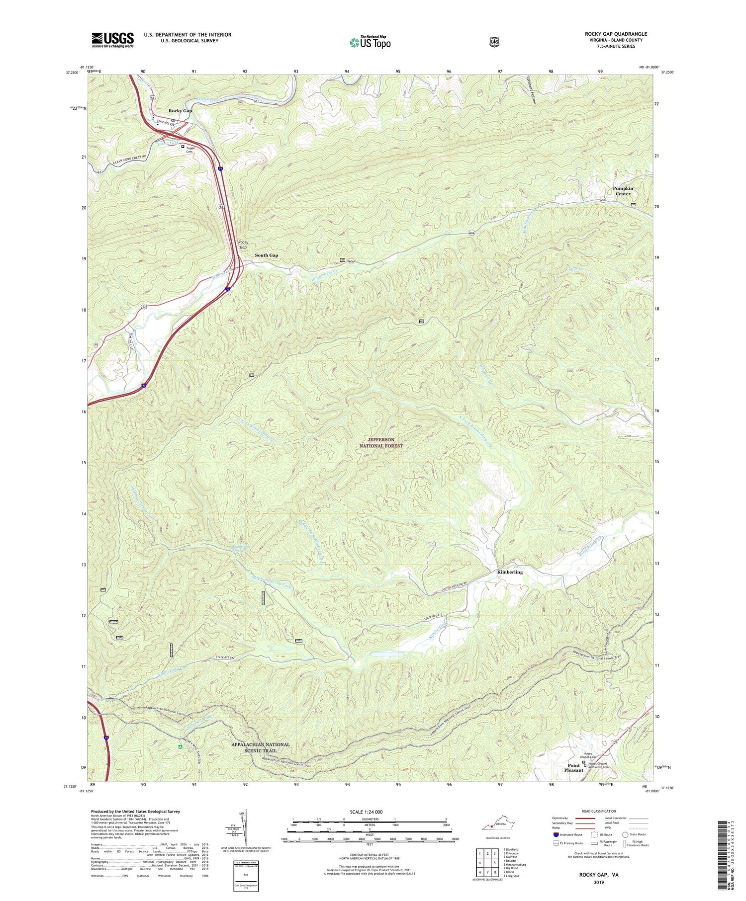 Rocky Gap Virginia US Topo Map Image