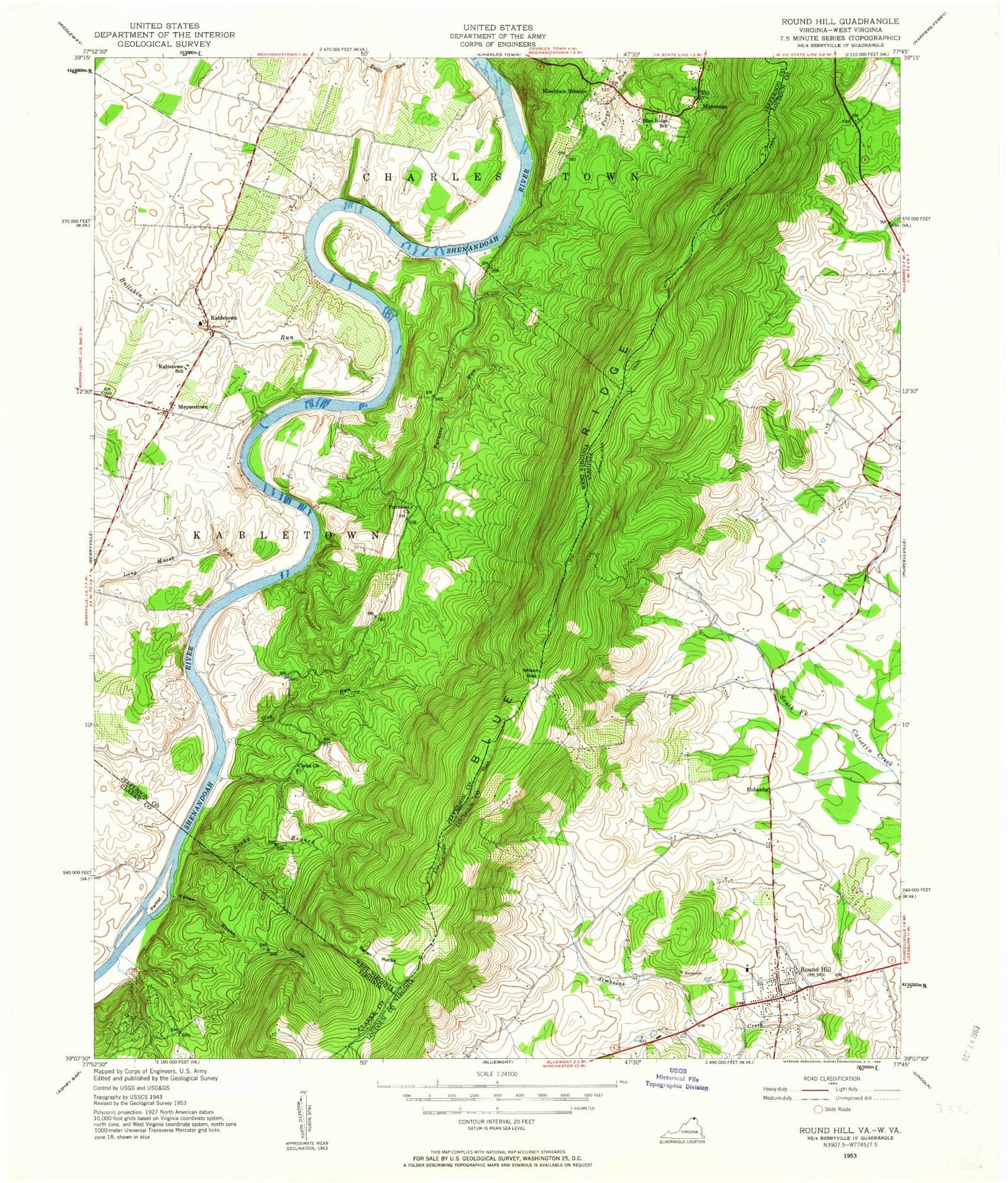 Classic USGS Rose Hill Virginia 7.5'x7.5' Topo Map Image