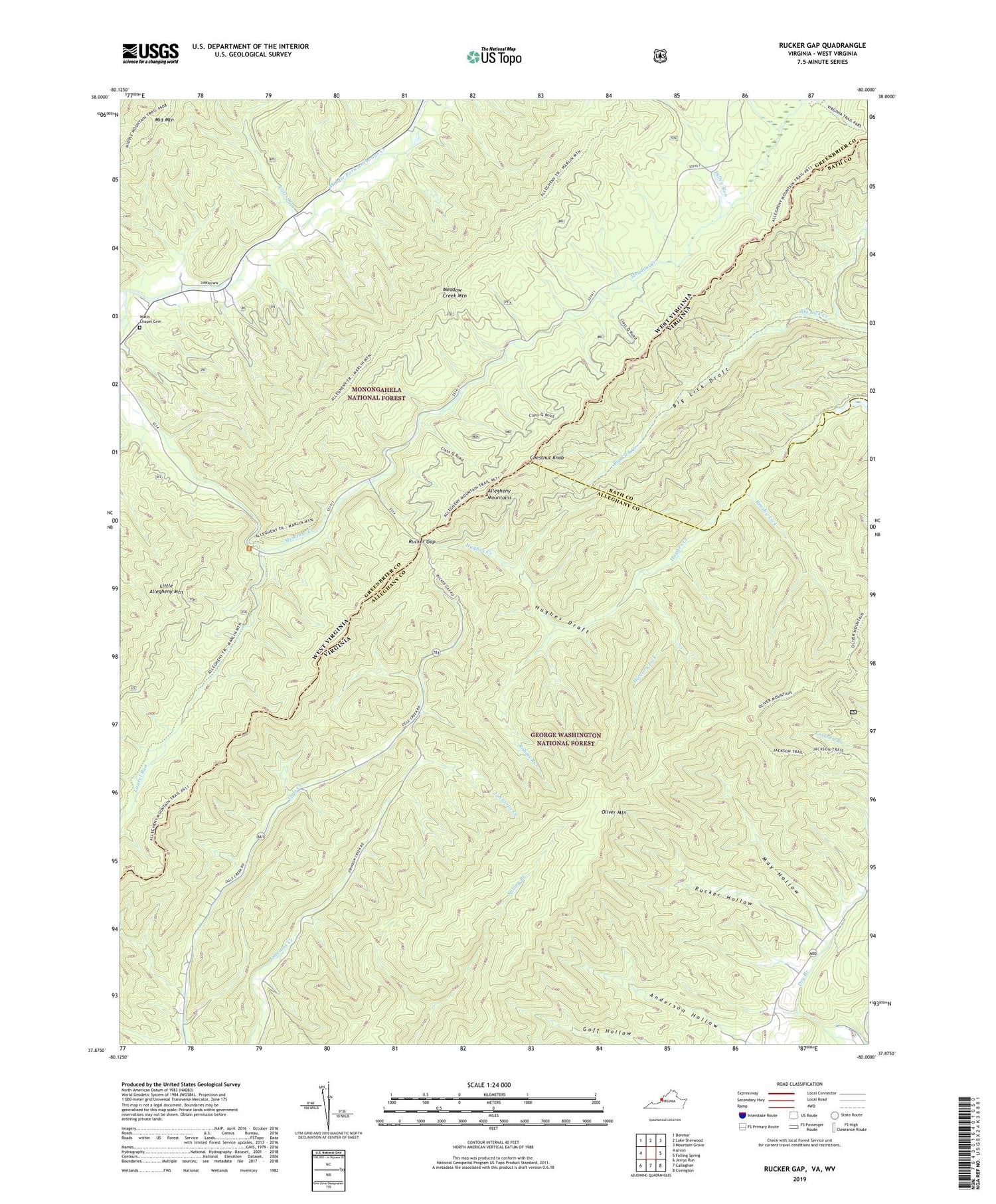 Rucker Gap Virginia US Topo Map Image