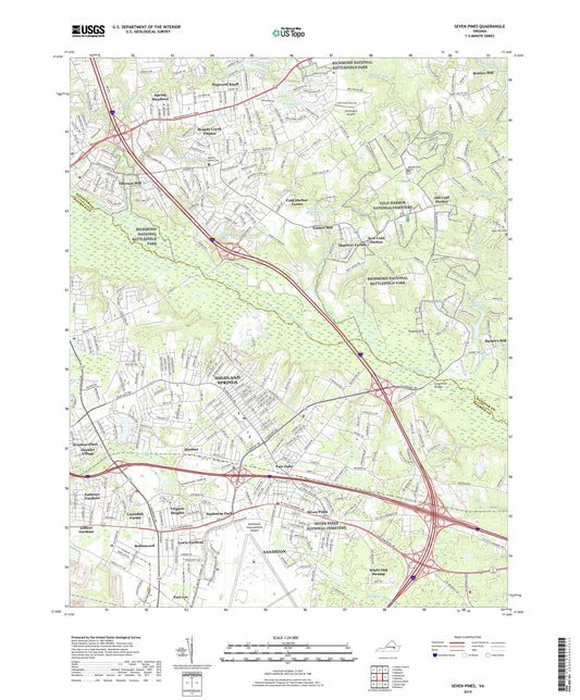 Seven Pines Virginia US Topo Map Image