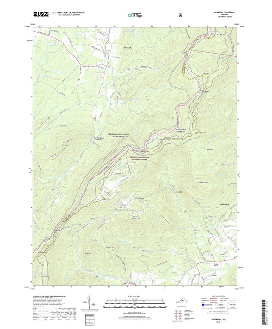 Sherando Virginia US Topo Map Image