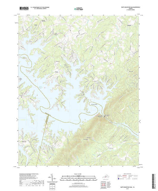 Smith Mountain Dam Virginia US Topo Map Image