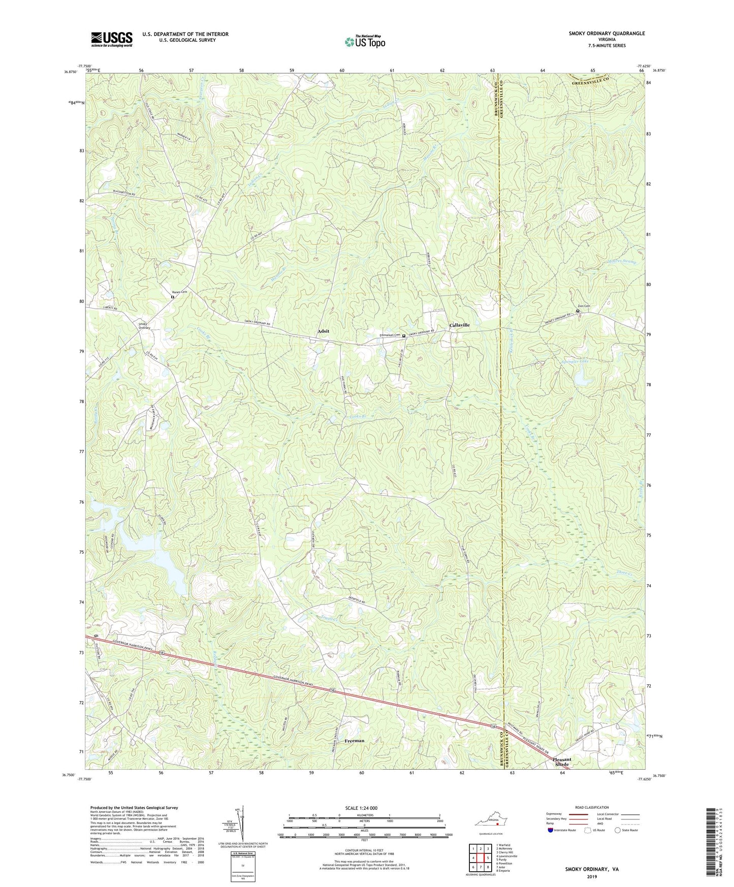 Smoky Ordinary Virginia US Topo Map Image