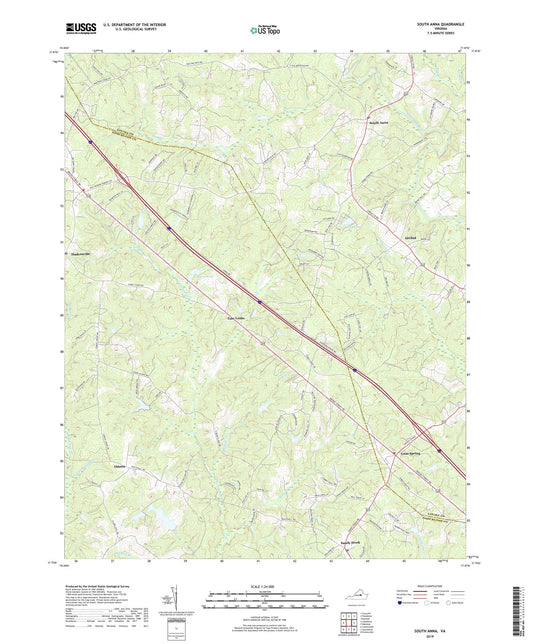 South Anna Virginia US Topo Map Image