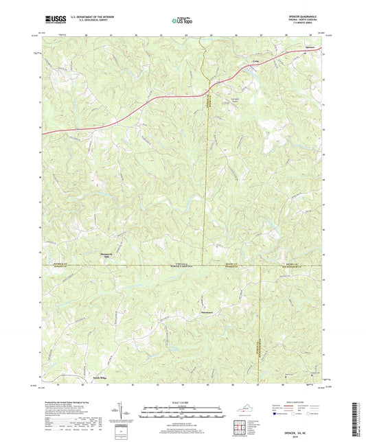 Spencer Virginia US Topo Map Image