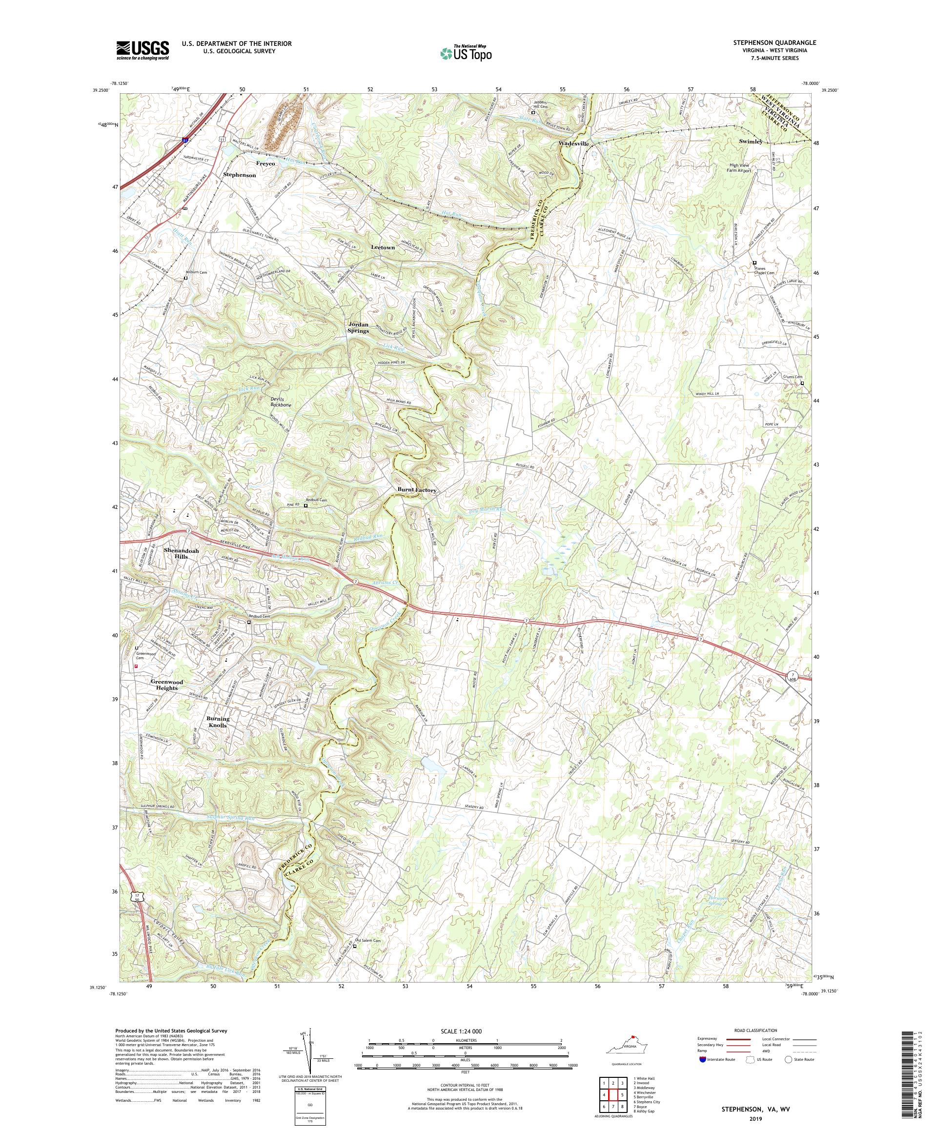 Stephenson Virginia US Topo Map – MyTopo Map Store