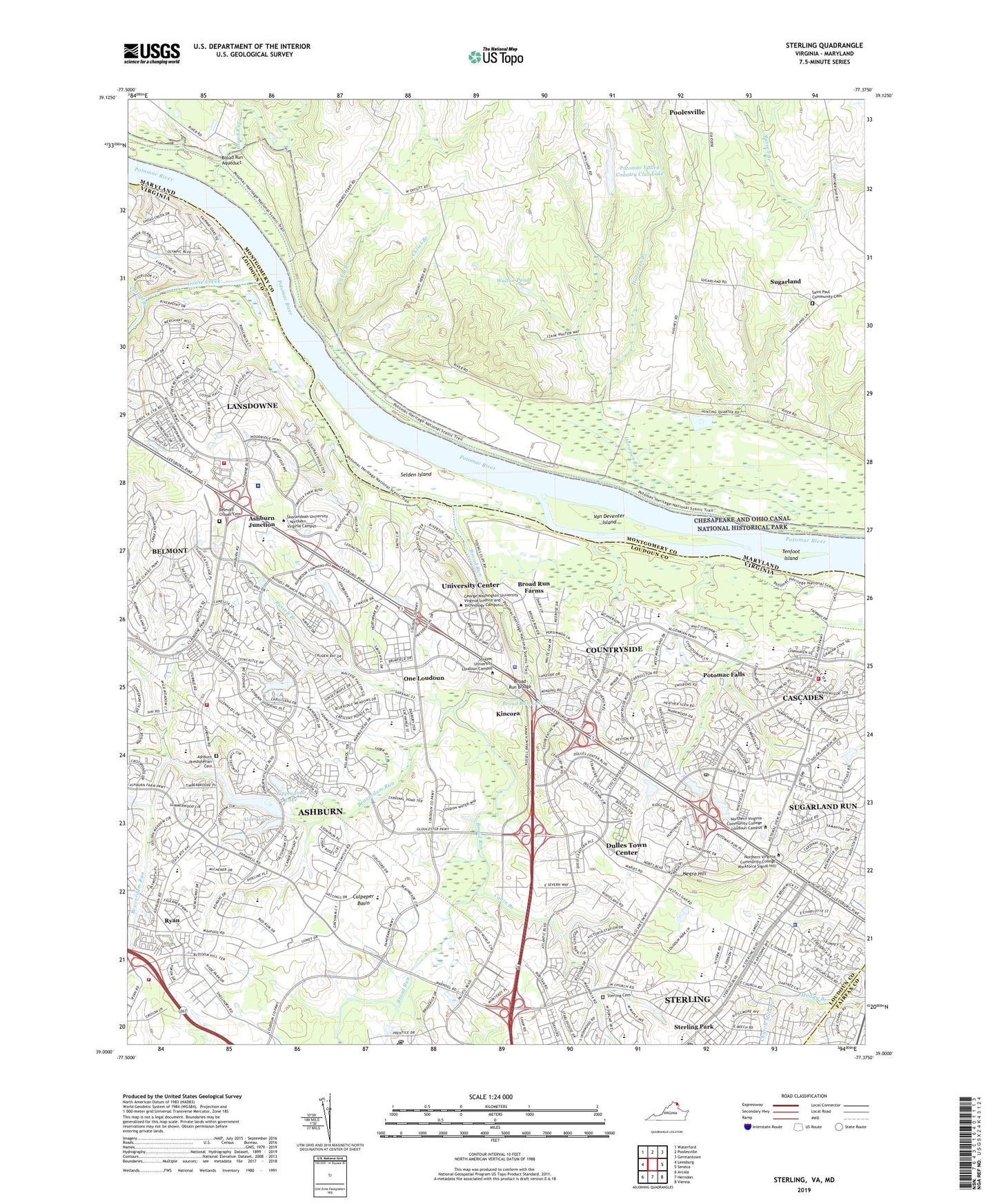 Sterling Virginia US Topo Map Image